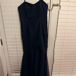 White House Black Market Blue Spaghetti Strap Gown